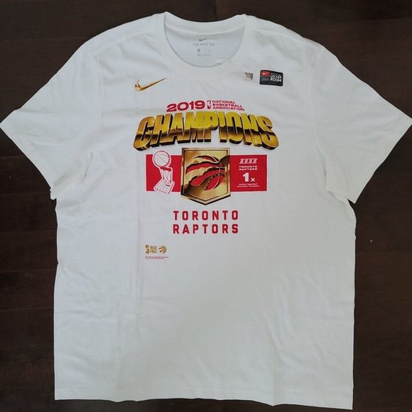 NEW Toronto Raptors 2019 NBA Championship Locker Room T Shirt Nike Men Size 2XL - Picture 4 of 5
